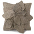 Hand Felted Wool Pillow - 3D Flower in Gray on Gray – 20" - ARCADIA HOME